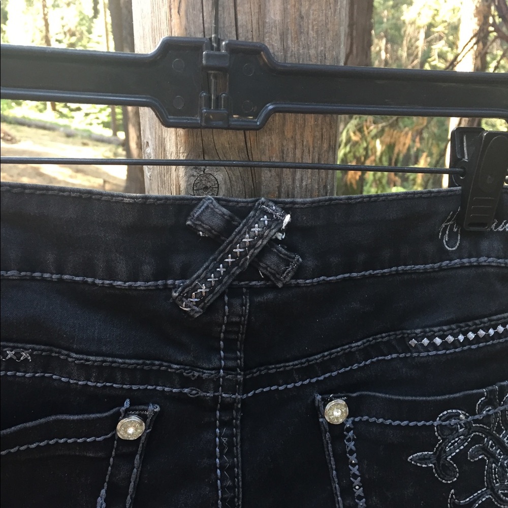 Kreativekristen upcycled stretchy black denim hem boho asymmetric skirt - Picture 10 of 15